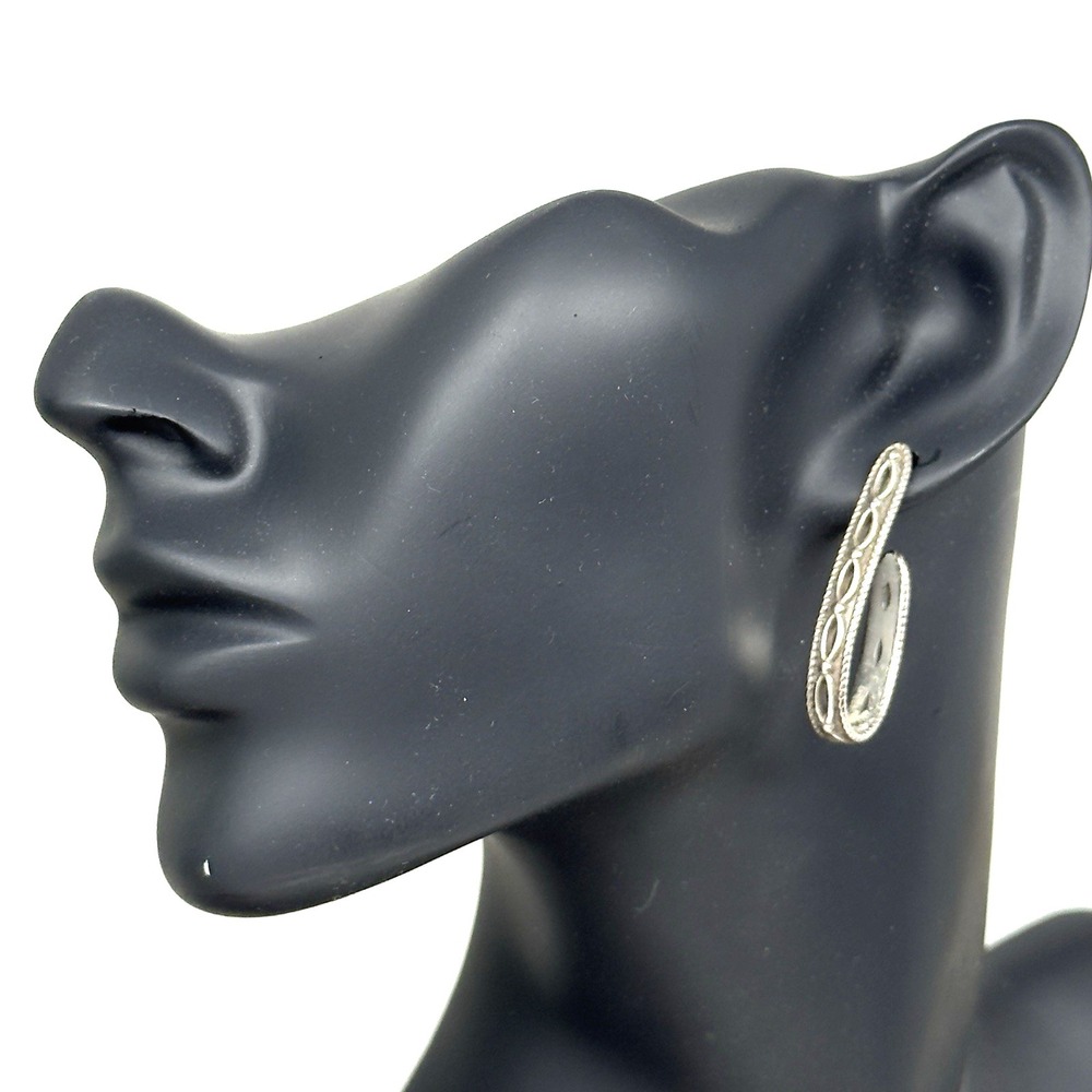 Brighton Silver-Tone Open J Hoop‎ Earrings Formal Elegant Fashionable